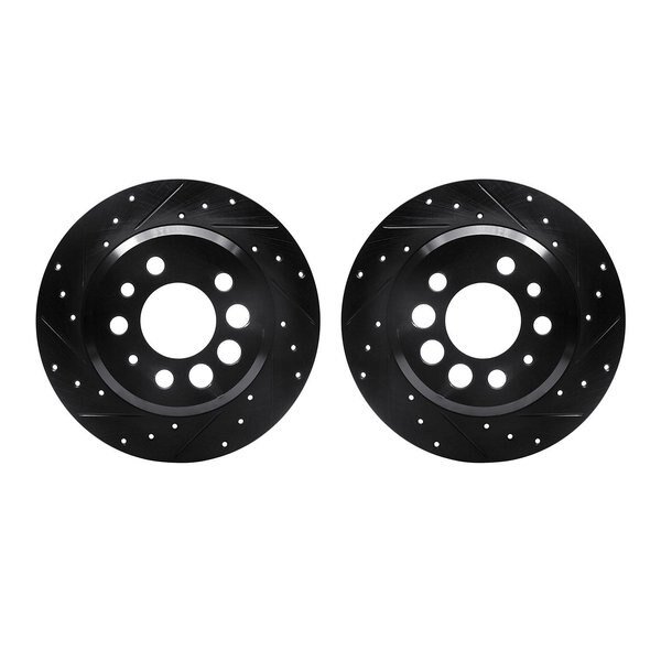 Rotors-Drilled and Slotted-Black, Zinc Plated black, Zinc Coated, 8002-27033, Dynamic Friction Co, Mfr#: 8002-27033